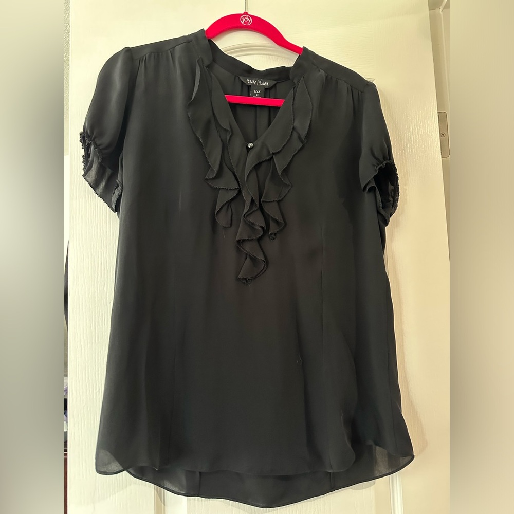 WHBM silk black blouse -sz. 12